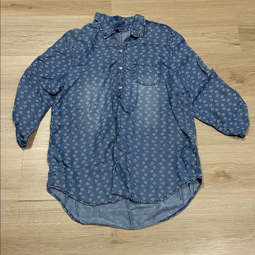 Wrangler Navy Patterned Button-Down Shirt